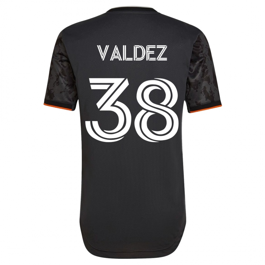 Férfi Xavier Valdez #38 Fekete Idegenbeli Jersey 2023/24 Mez Póló Ing