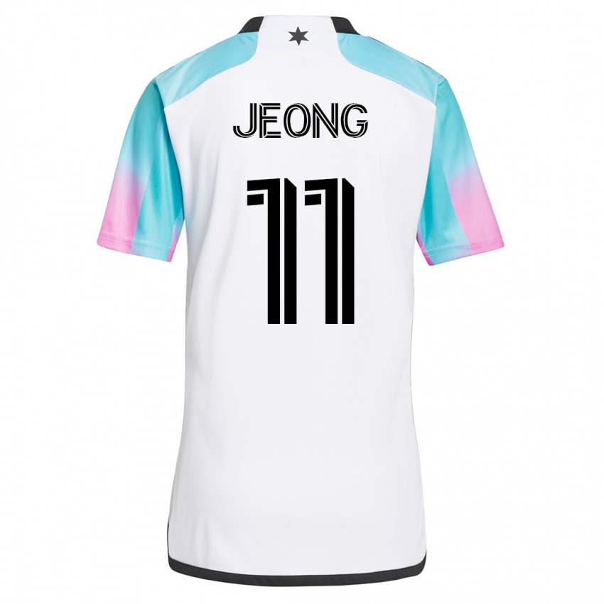 Férfi Sang-Bin Jeong #11 Fehér Idegenbeli Jersey 2023/24 Mez Póló Ing