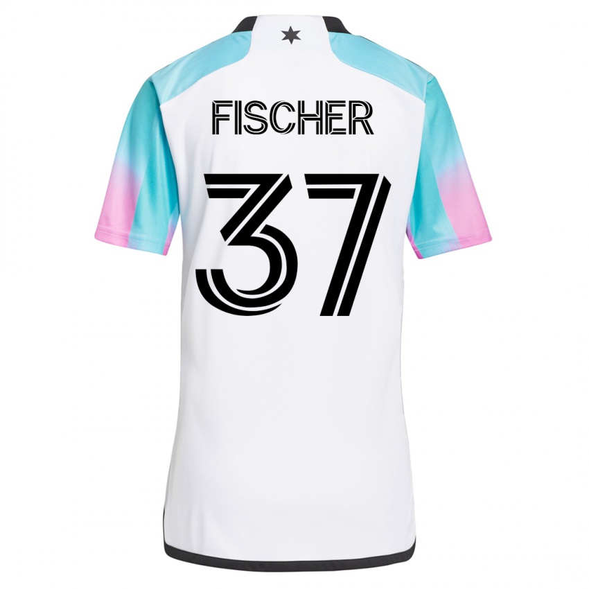 Férfi Britton Fischer #37 Fehér Idegenbeli Jersey 2023/24 Mez Póló Ing