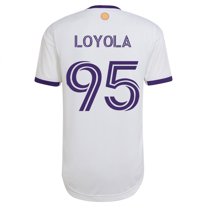 Férfi Favian Loyola #95 Fehér Idegenbeli Jersey 2023/24 Mez Póló Ing
