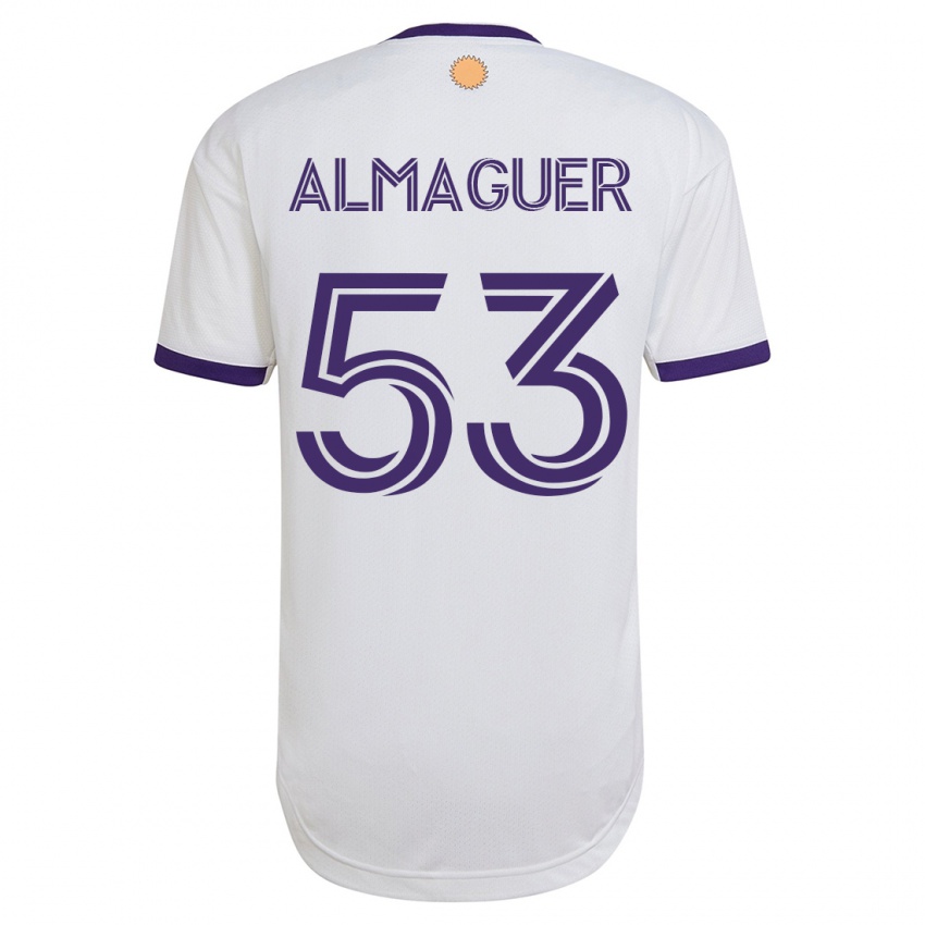 Férfi Jorge Almaguer #53 Fehér Idegenbeli Jersey 2023/24 Mez Póló Ing