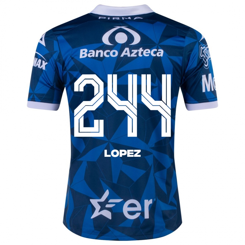 Férfi Daniel López #244 Kék Idegenbeli Jersey 2023/24 Mez Póló Ing