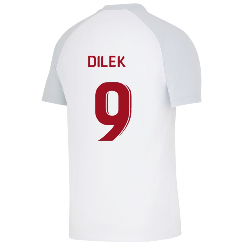 Férfi Yalin Dilek #9 Fehér Idegenbeli Jersey 2023/24 Mez Póló Ing