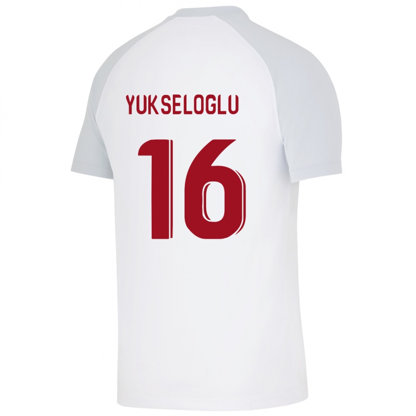 Férfi Ayaz Yükseloğlu #16 Fehér Idegenbeli Jersey 2023/24 Mez Póló Ing