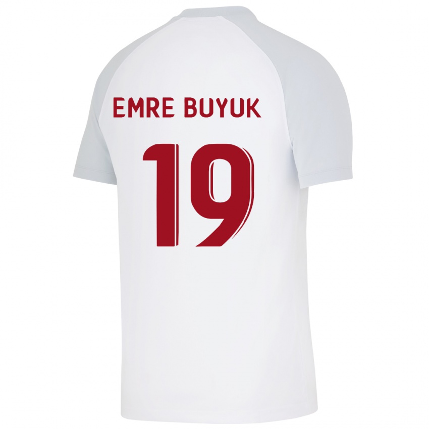 Férfi Enes Emre Büyük #19 Fehér Idegenbeli Jersey 2023/24 Mez Póló Ing