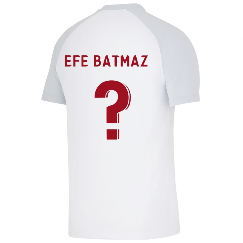 Férfi Mert Efe Batmaz #0 Fehér Idegenbeli Jersey 2023/24 Mez Póló Ing