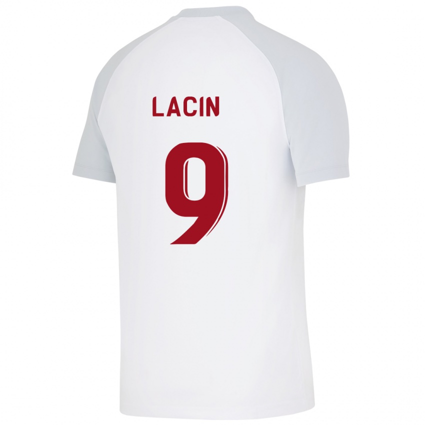 Férfi Elanur Laçin #9 Fehér Idegenbeli Jersey 2023/24 Mez Póló Ing