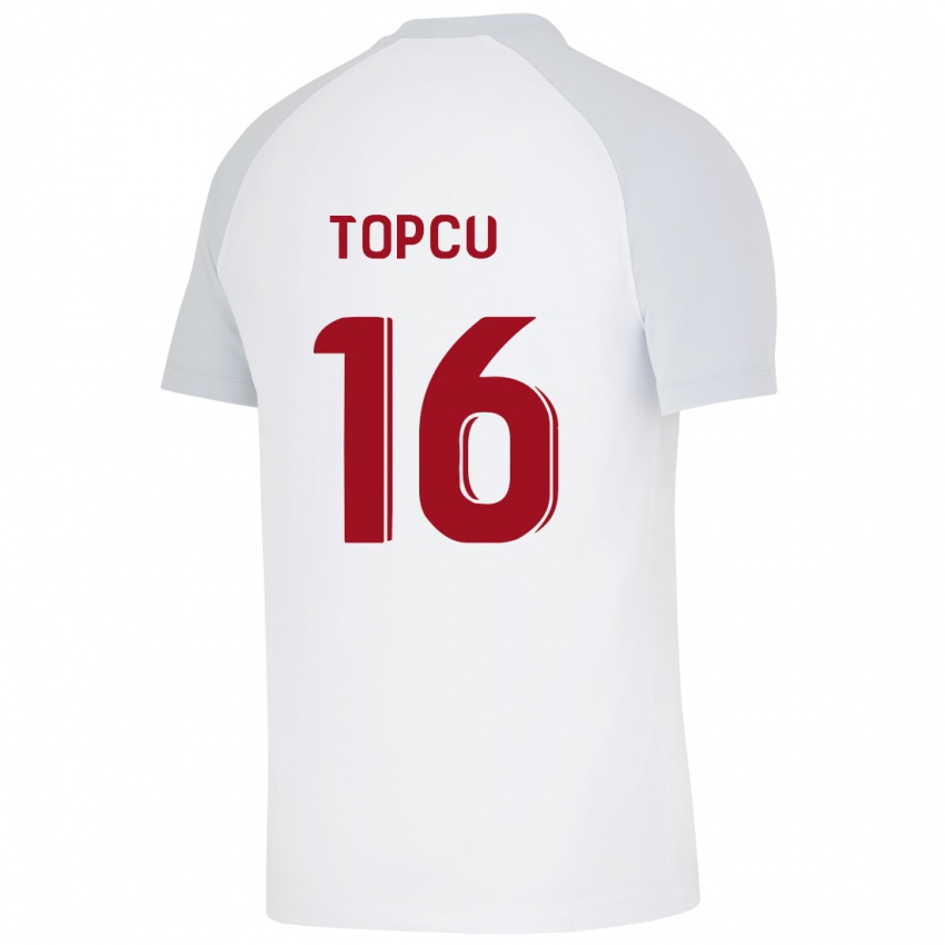 Férfi Ebru Topçu #16 Fehér Idegenbeli Jersey 2023/24 Mez Póló Ing