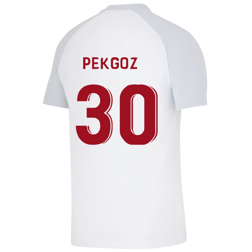 Férfi Berra Pekgöz #30 Fehér Idegenbeli Jersey 2023/24 Mez Póló Ing