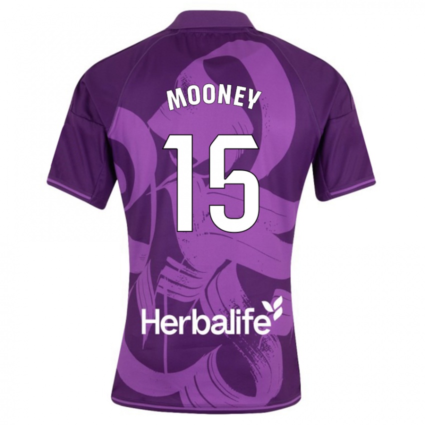 Férfi Fionn Mooney #15 Ibolya Idegenbeli Jersey 2023/24 Mez Póló Ing