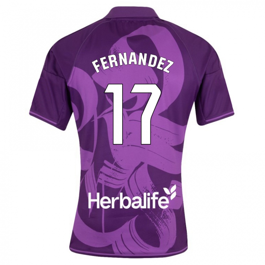 Férfi Dani Fernández #17 Ibolya Idegenbeli Jersey 2023/24 Mez Póló Ing