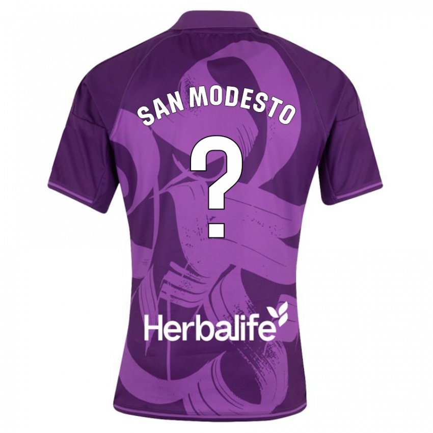 Férfi Hugo San Modesto #0 Ibolya Idegenbeli Jersey 2023/24 Mez Póló Ing