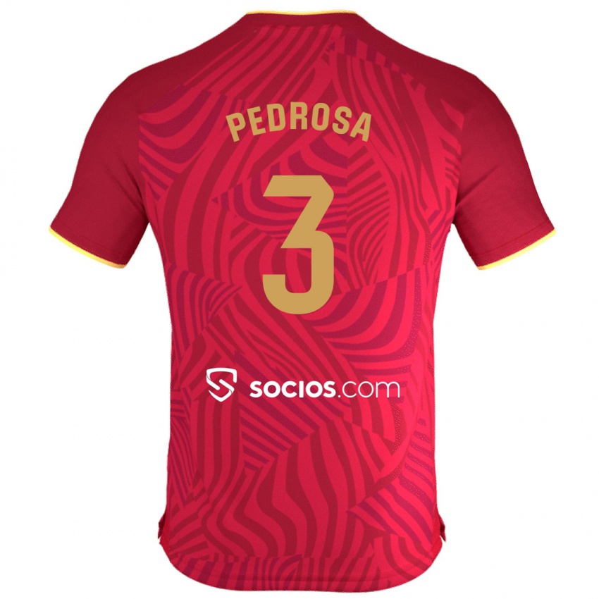 Férfi Adrià Pedrosa #3 Piros Idegenbeli Jersey 2023/24 Mez Póló Ing