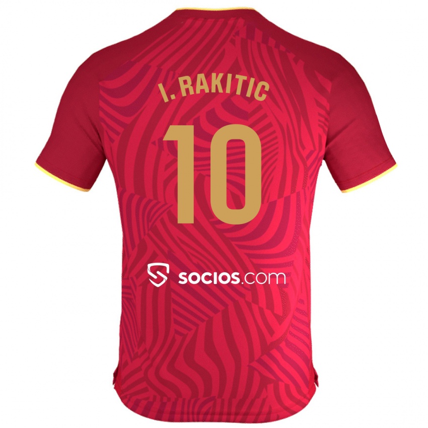Férfi Ivan Rakitic #10 Piros Idegenbeli Jersey 2023/24 Mez Póló Ing