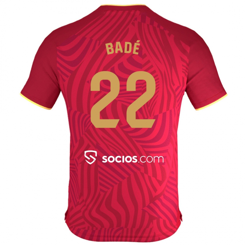 Férfi Loic Bade #22 Piros Idegenbeli Jersey 2023/24 Mez Póló Ing