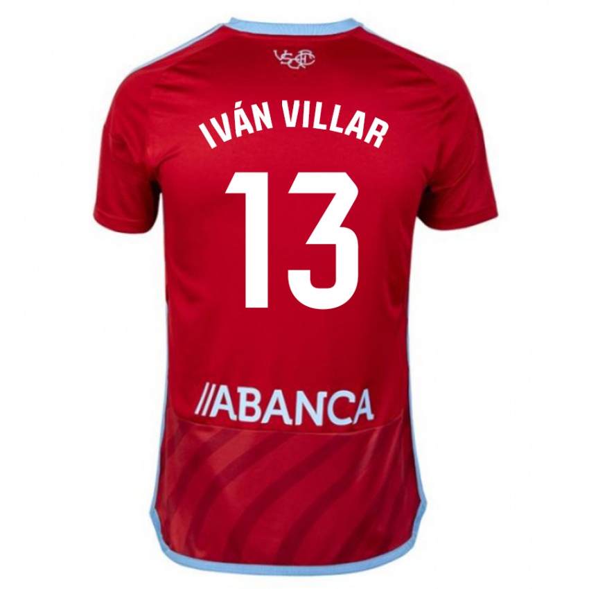 Férfi Ivan Villar #13 Piros Idegenbeli Jersey 2023/24 Mez Póló Ing