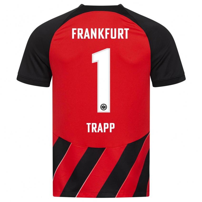 Női Kevin Trapp #1 Piros Fekete Hazai Jersey 2023/24 Mez Póló Ing