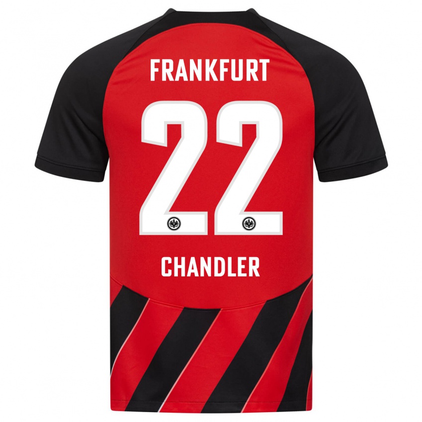 Női Timothy Chandler #22 Piros Fekete Hazai Jersey 2023/24 Mez Póló Ing