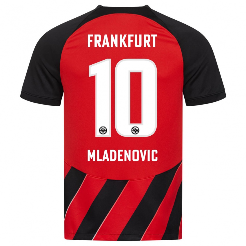 Női Marko Mladenovic #10 Piros Fekete Hazai Jersey 2023/24 Mez Póló Ing