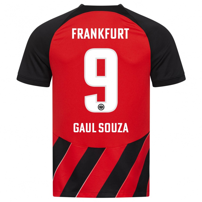 Női Alessandro Gaul Souza #9 Piros Fekete Hazai Jersey 2023/24 Mez Póló Ing