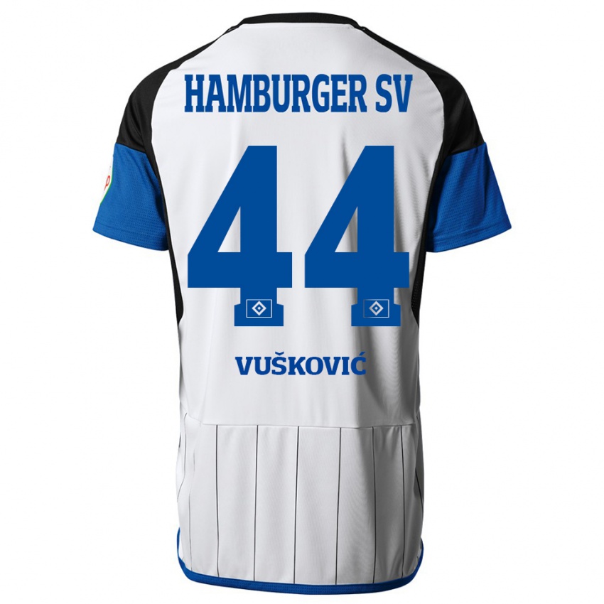 Női Mario Vuskovic #44 Fehér Hazai Jersey 2023/24 Mez Póló Ing