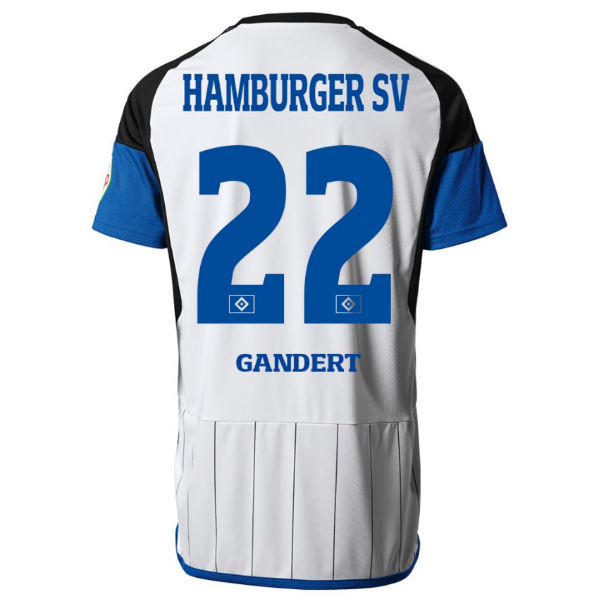 Női Jeremy Gandert #22 Fehér Hazai Jersey 2023/24 Mez Póló Ing