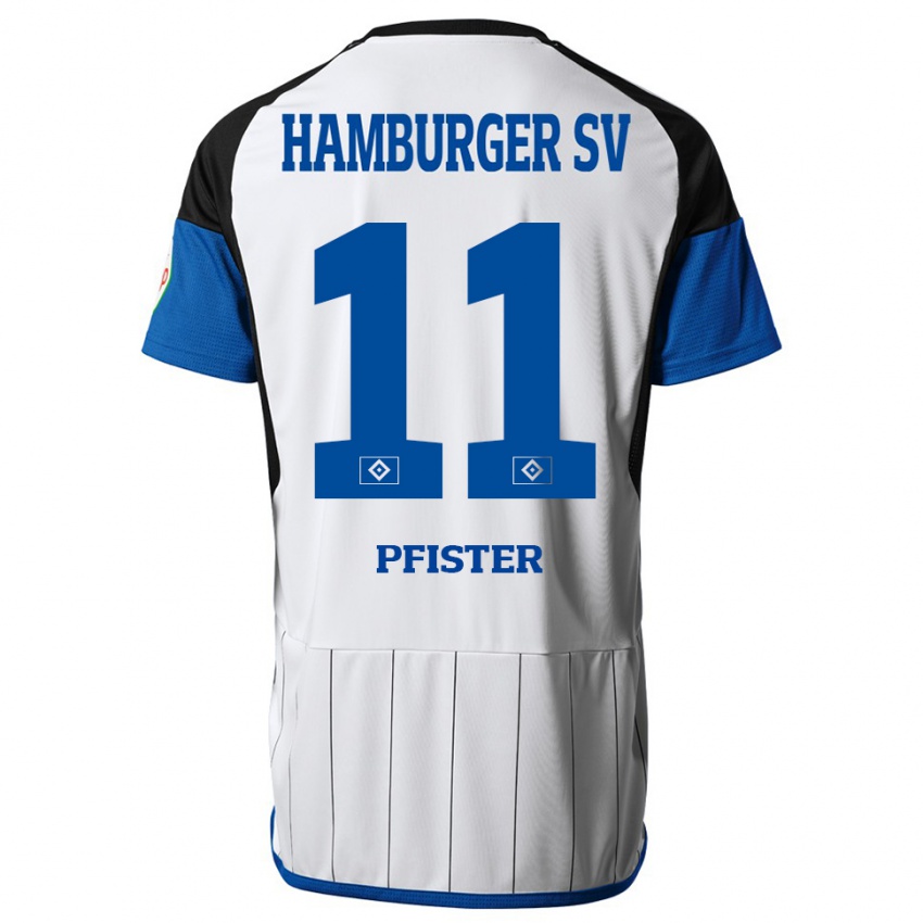 Női Edward Pfister #11 Fehér Hazai Jersey 2023/24 Mez Póló Ing