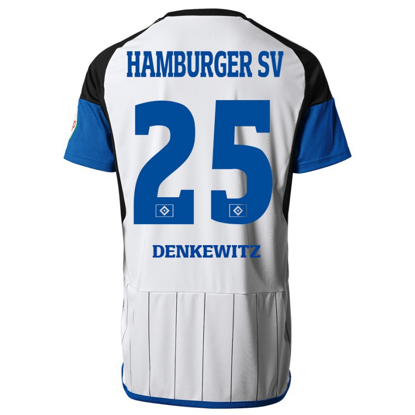 Női Nick Denkewitz #25 Fehér Hazai Jersey 2023/24 Mez Póló Ing