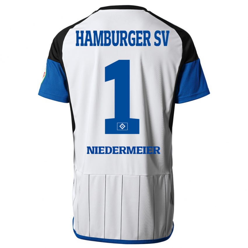 Női Philipp Niedermeier #1 Fehér Hazai Jersey 2023/24 Mez Póló Ing