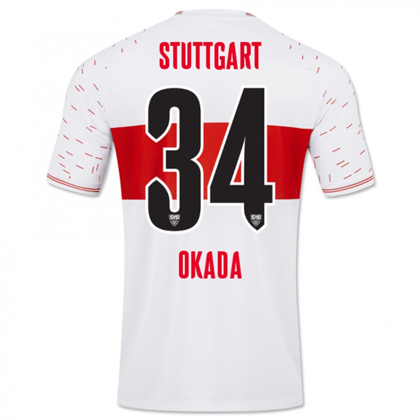 Női Rei Okada #34 Fehér Hazai Jersey 2023/24 Mez Póló Ing