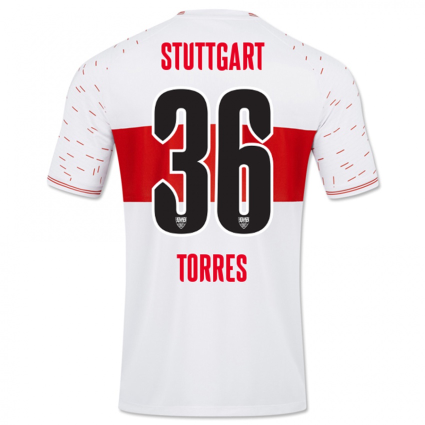 Női Yohann Torres #36 Fehér Hazai Jersey 2023/24 Mez Póló Ing