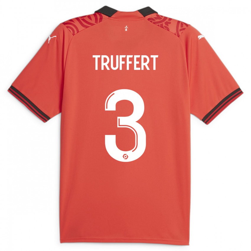 Női Adrien Truffert #3 Piros Hazai Jersey 2023/24 Mez Póló Ing