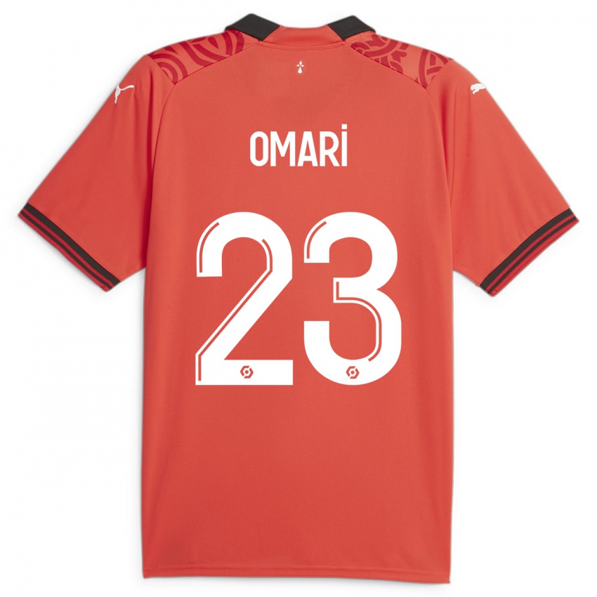 Női Warmed Omari #23 Piros Hazai Jersey 2023/24 Mez Póló Ing