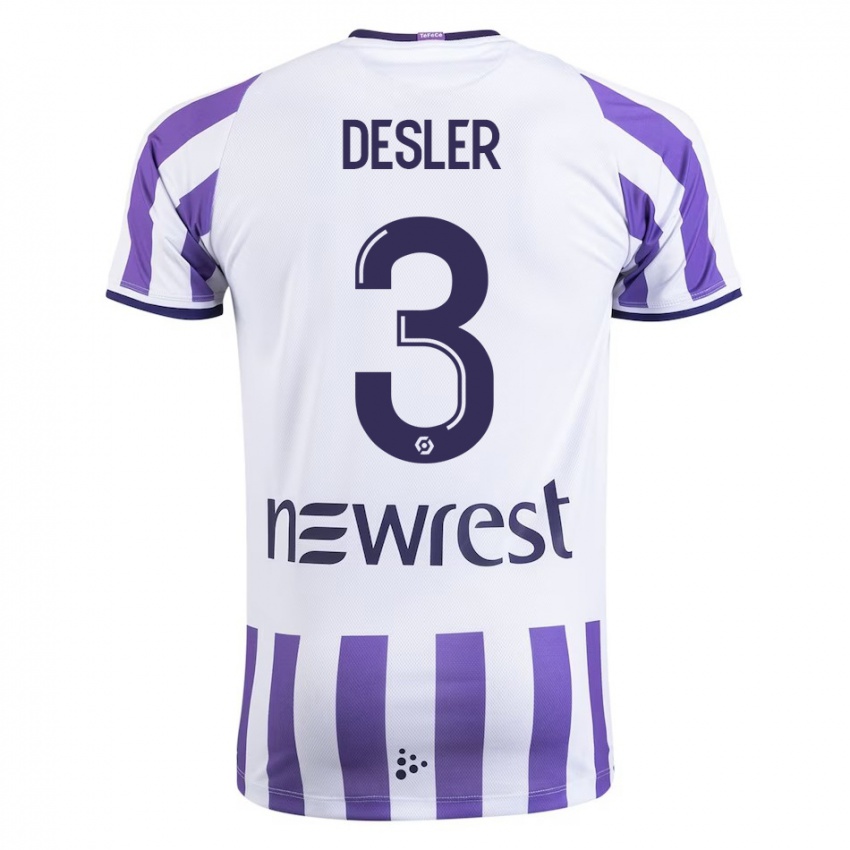 Női Mikkel Desler #3 Fehér Hazai Jersey 2023/24 Mez Póló Ing