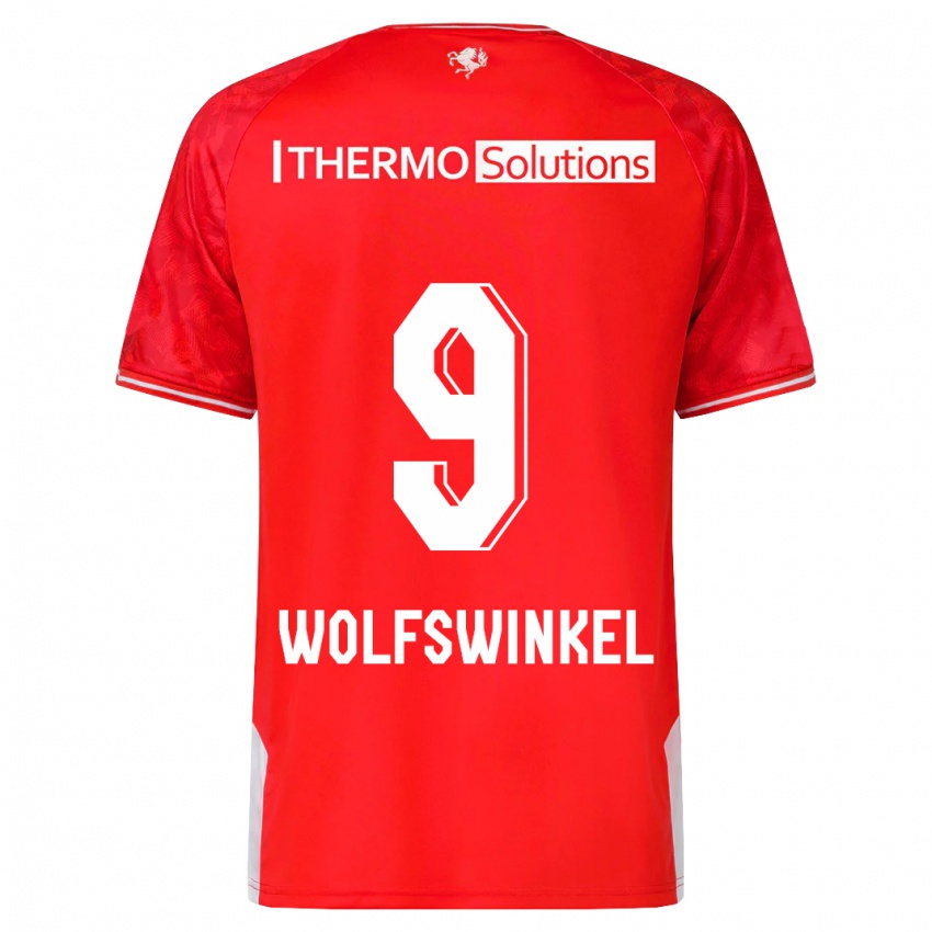 Női Ricky Van Wolfswinkel #9 Piros Hazai Jersey 2023/24 Mez Póló Ing