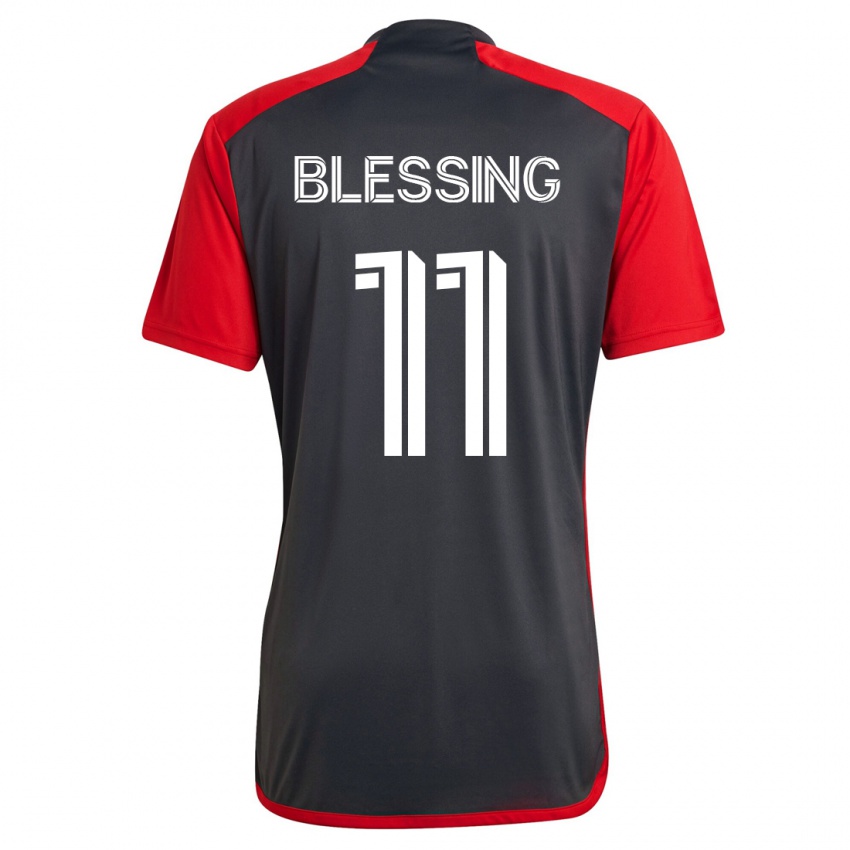 Női Latif Blessing #11 Szürke Hazai Jersey 2023/24 Mez Póló Ing