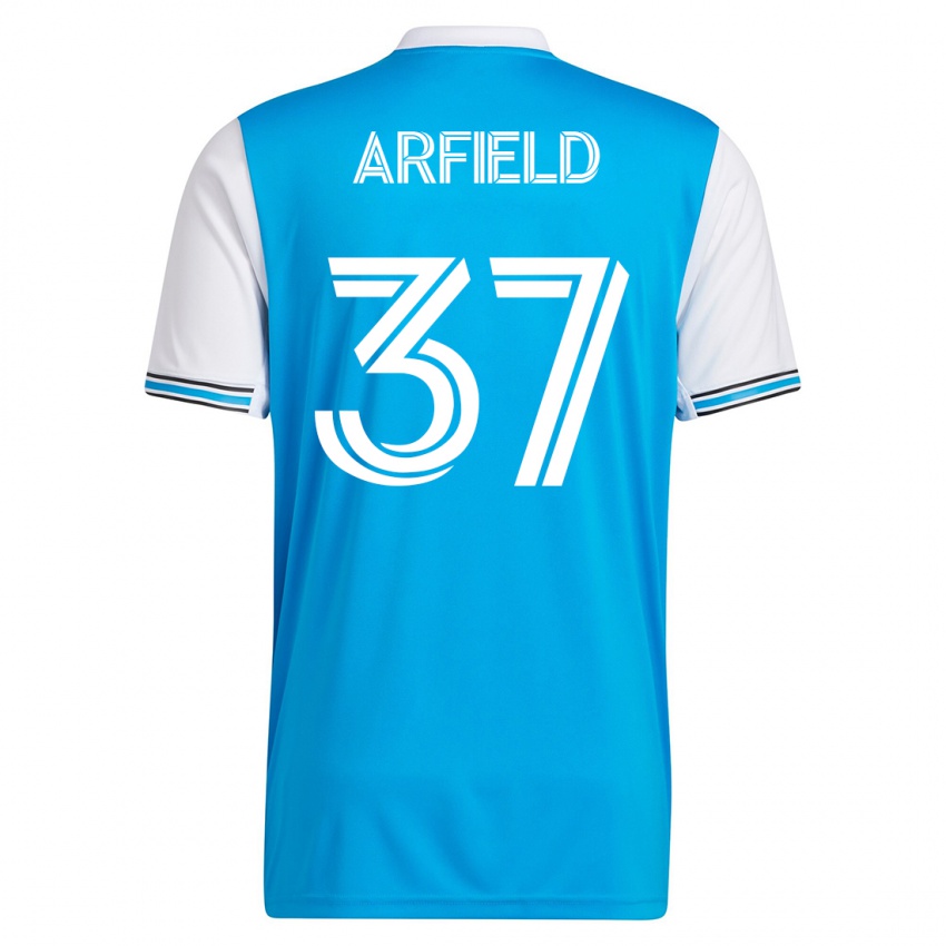 Női Scott Arfield #37 Kék Hazai Jersey 2023/24 Mez Póló Ing