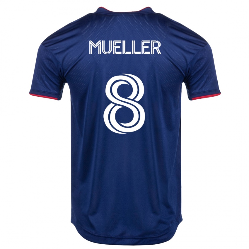 Női Chris Mueller #8 Haditengerészet Hazai Jersey 2023/24 Mez Póló Ing