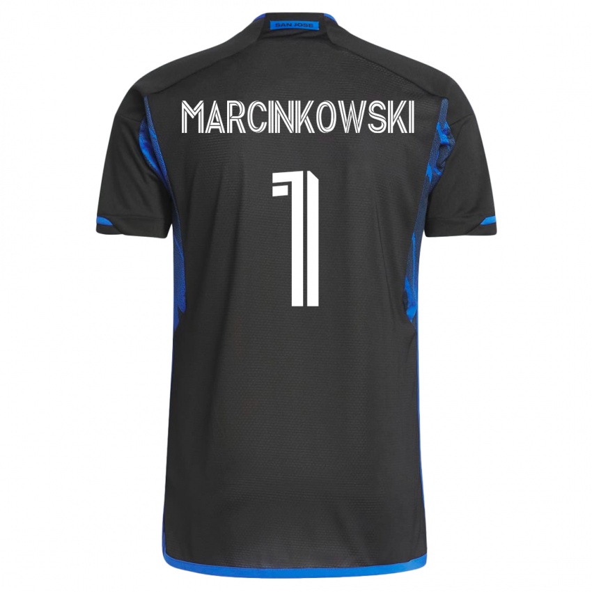 Női Jt Marcinkowski #1 Kék Fekete Hazai Jersey 2023/24 Mez Póló Ing