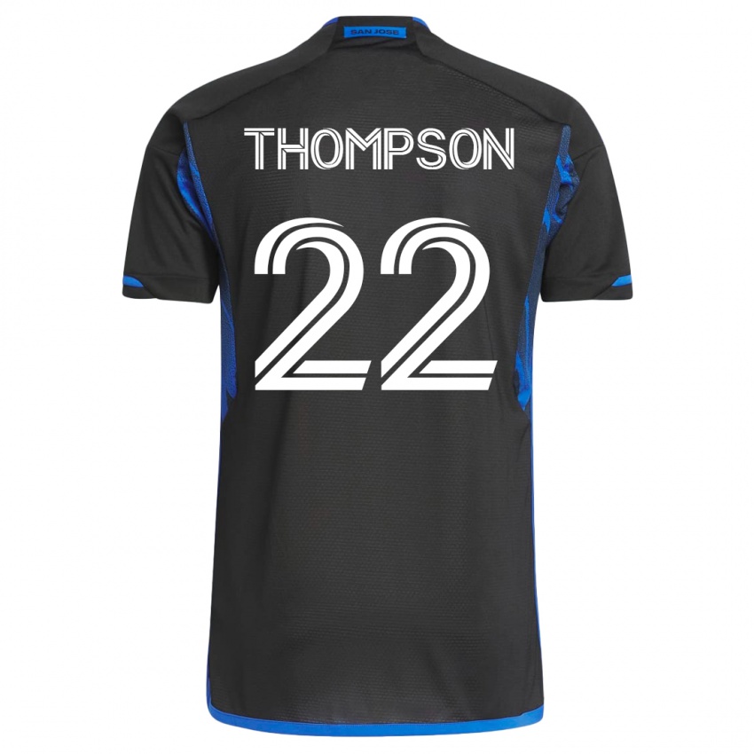 Női Tommy Thompson #22 Kék Fekete Hazai Jersey 2023/24 Mez Póló Ing