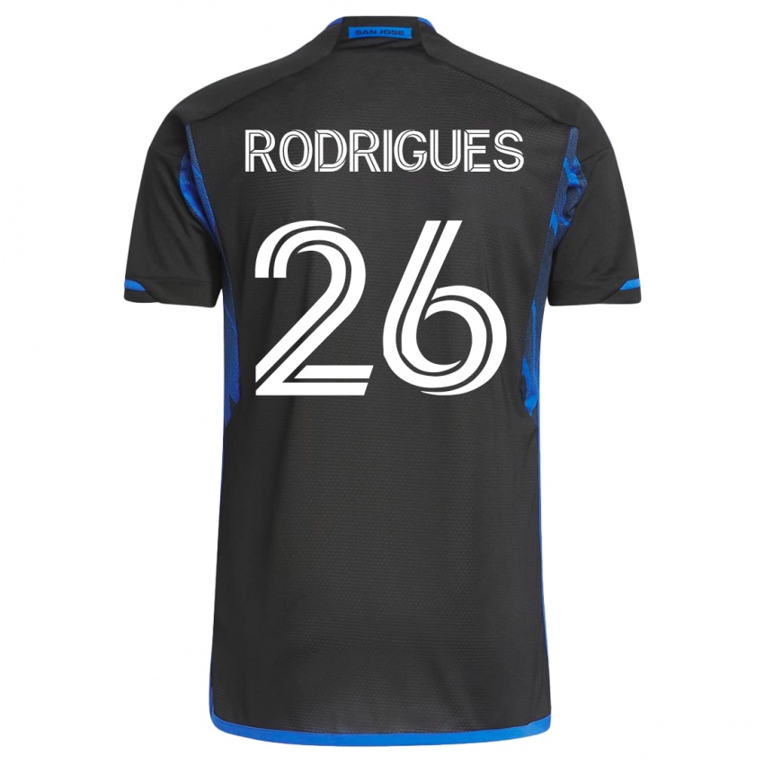 Női Rodrigues #26 Kék Fekete Hazai Jersey 2023/24 Mez Póló Ing