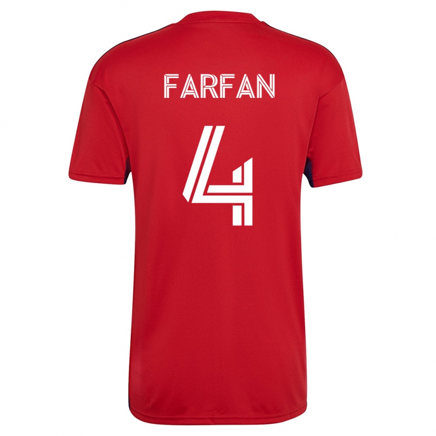 Női Marco Farfán #4 Piros Hazai Jersey 2023/24 Mez Póló Ing