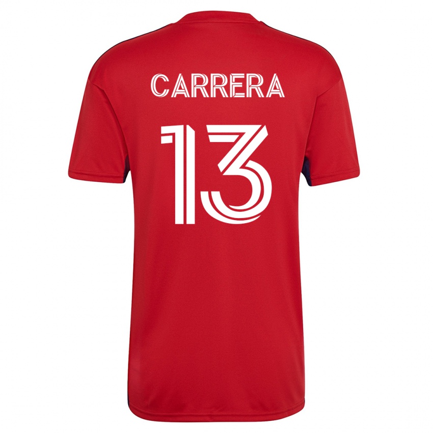 Női Antonio Carrera #13 Piros Hazai Jersey 2023/24 Mez Póló Ing