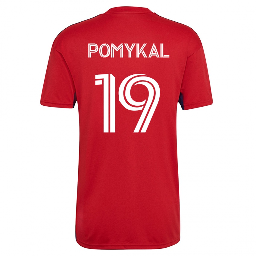 Női Paxton Pomykal #19 Piros Hazai Jersey 2023/24 Mez Póló Ing