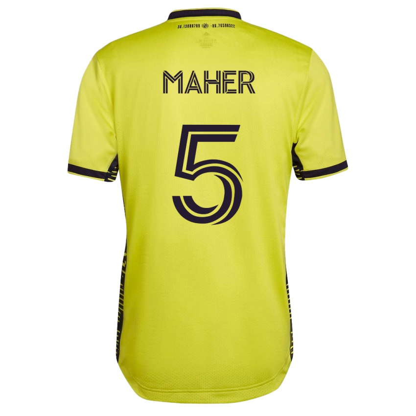 Női Jack Maher #5 Sárga Hazai Jersey 2023/24 Mez Póló Ing