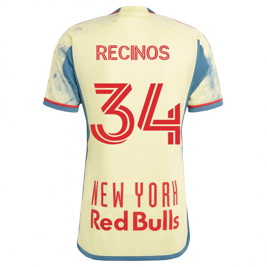 Női Arian Recinos #34 Sárga Hazai Jersey 2023/24 Mez Póló Ing