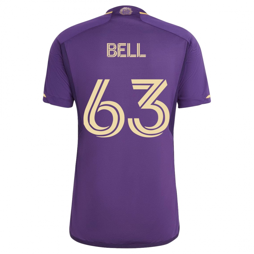 Női Dominic Bell #63 Ibolya Hazai Jersey 2023/24 Mez Póló Ing