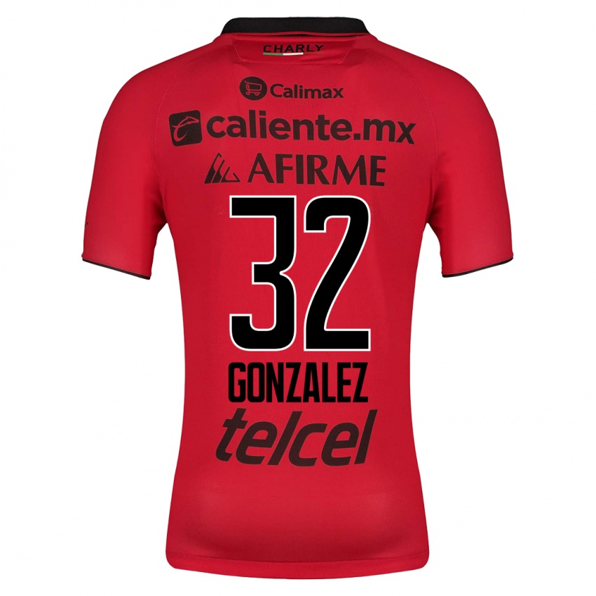 Női Carlos Gonzalez #32 Piros Hazai Jersey 2023/24 Mez Póló Ing