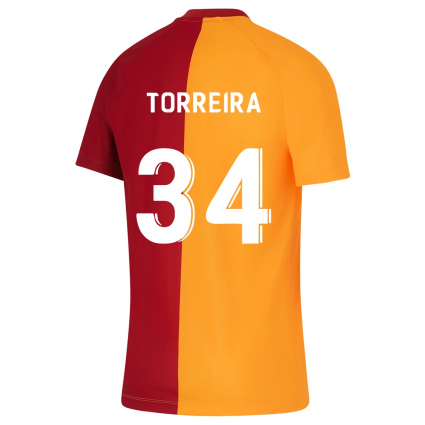 Női Lucas Torreira #34 Narancs Hazai Jersey 2023/24 Mez Póló Ing