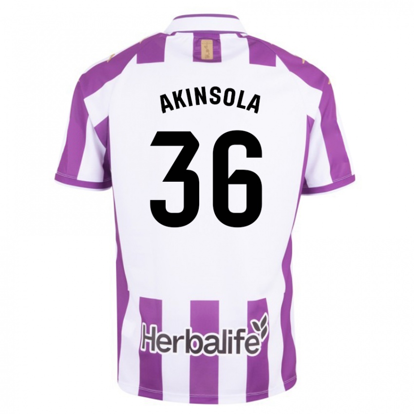 Női Tunde Akinsola #36 Lila Hazai Jersey 2023/24 Mez Póló Ing